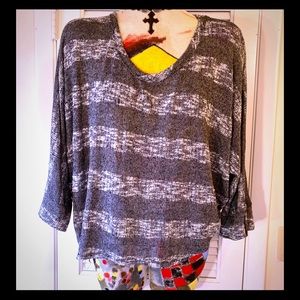 Blushed charcoal and light gray striped sweater